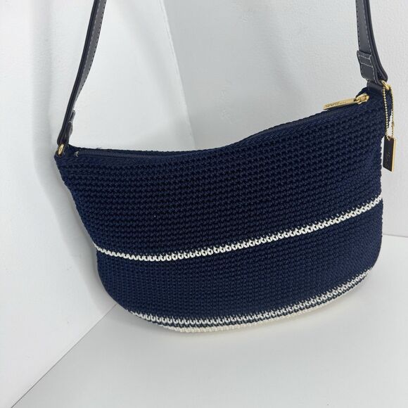 The Sak Women's Crochet Crossbody Bag Red White Blue Striped patriotic Charm - Picture 4 of 9